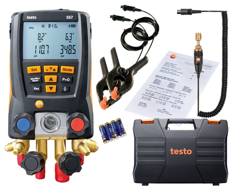 Testo's 557 boasts all the features of other refrigeration gauges in the line - but with a vacuum probe for better system evacuation.