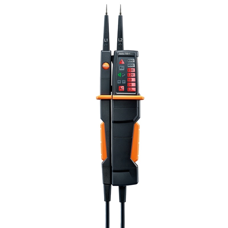 The testo 750 is the first voltage tester with an all-round LED display.